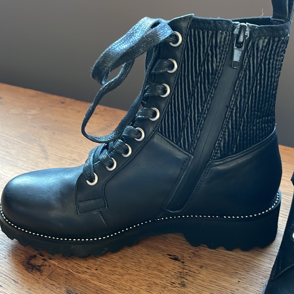 Girls Black Lace Up Boots